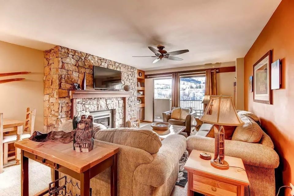 Kick up your feet and relax in the spacious living area after a day on the slopes.