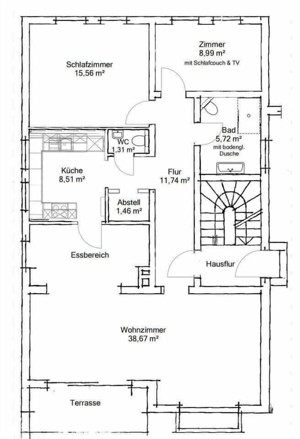 Grundriss der Ferienwohnung