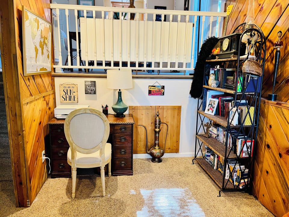 Office area with printer and work space