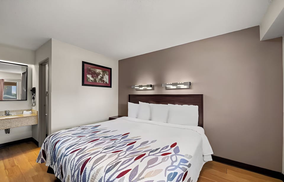 Drift off in a quiet room designed for restful sleep.