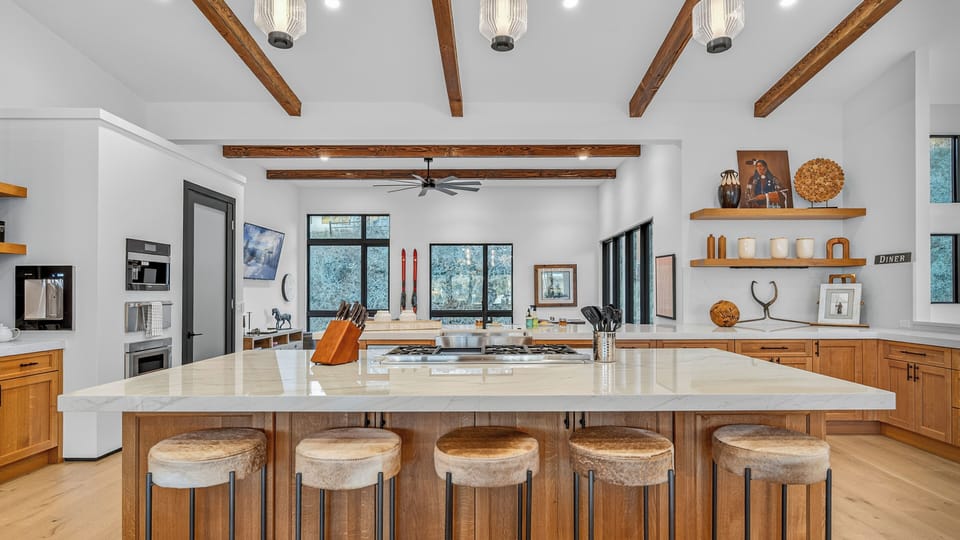 Kitchen, Upper Level - Spacious kitchen with large island seating