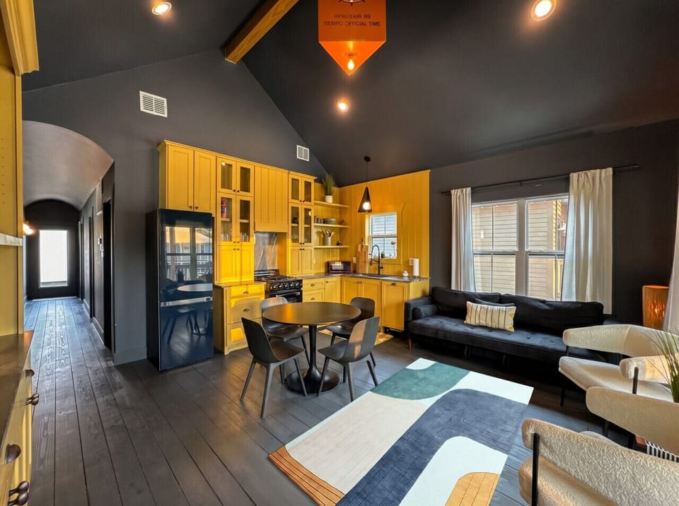 This is the main living room area of the home—a cozy, stylish retreat perfect for unwinding