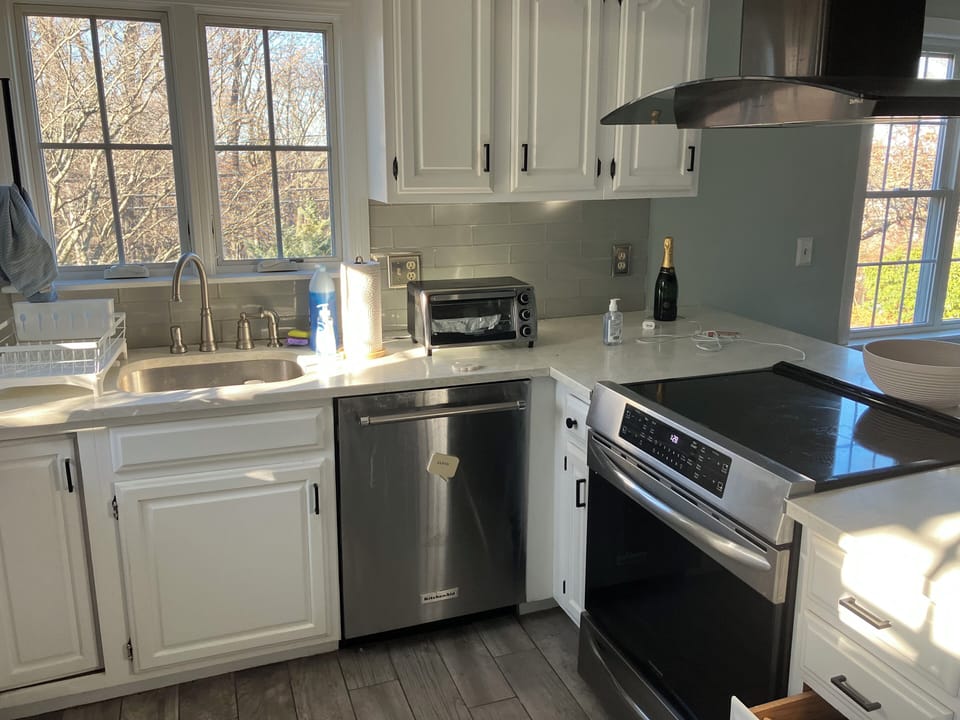 Kitchen with New Appliances, including Induction Stove