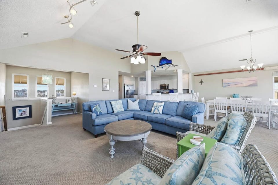Top-Level Living Room with Deck Access