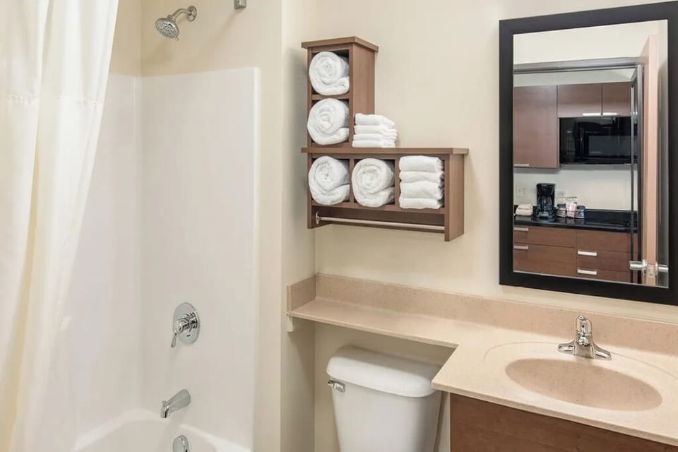 Refresh with a hot shower and fluffy towels ready.