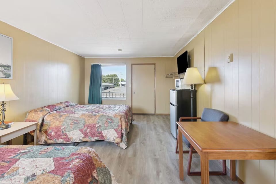 Spread out comfortably with two beds and plenty of open floor space.