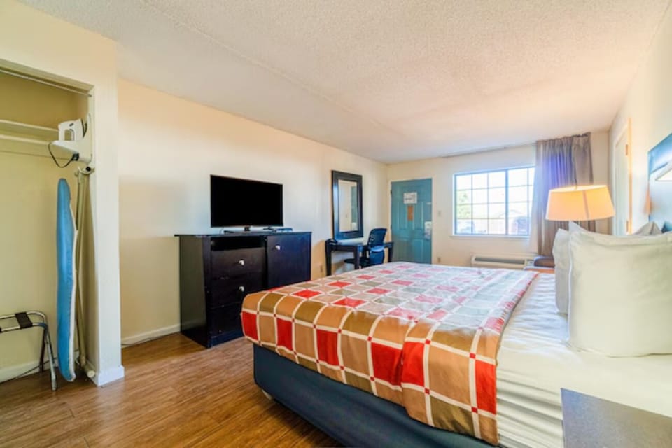 Kick back with in-room TV and simple, restful vibes.
