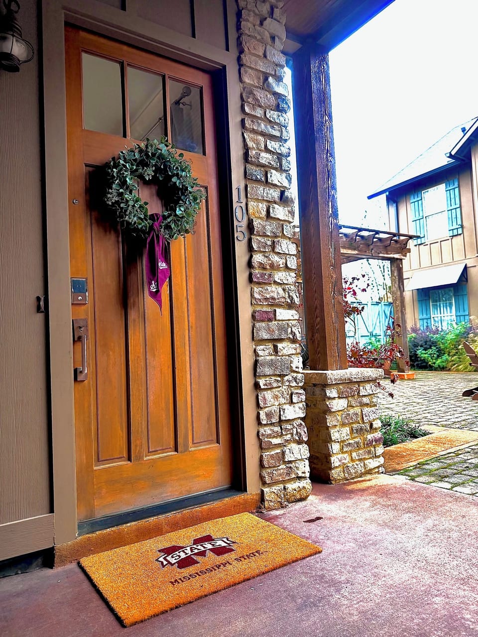 Front entrance door, keypad entry