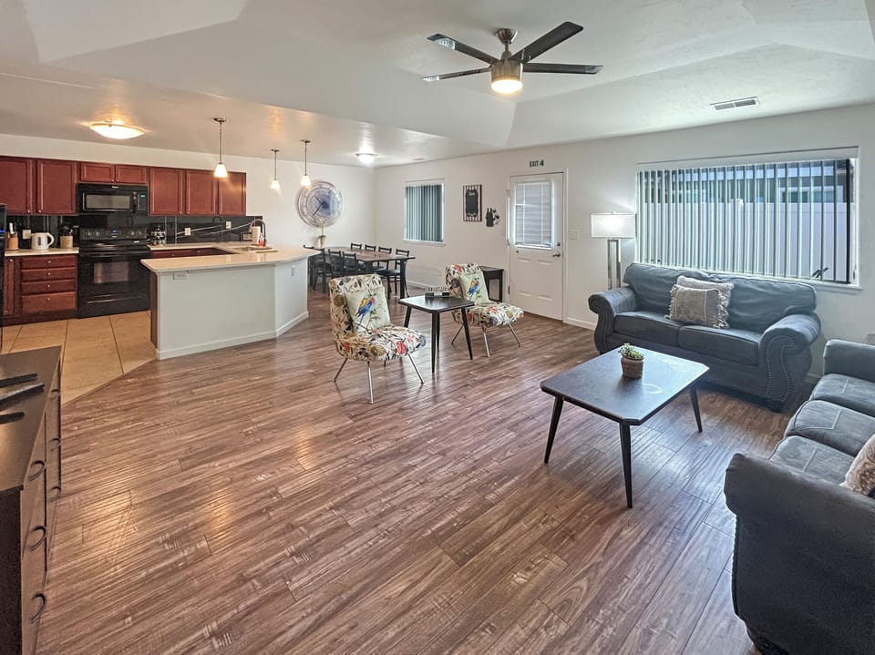 Your spacious open living space where you can cook, dine, and relax all in one beautiful area.