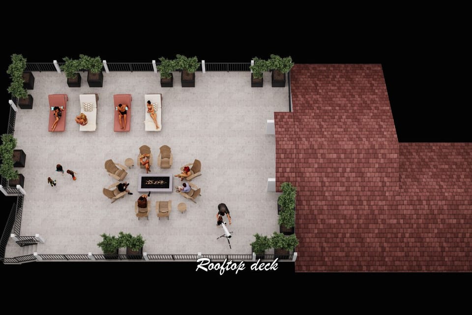 Depiction of the rooftop-deck plan.