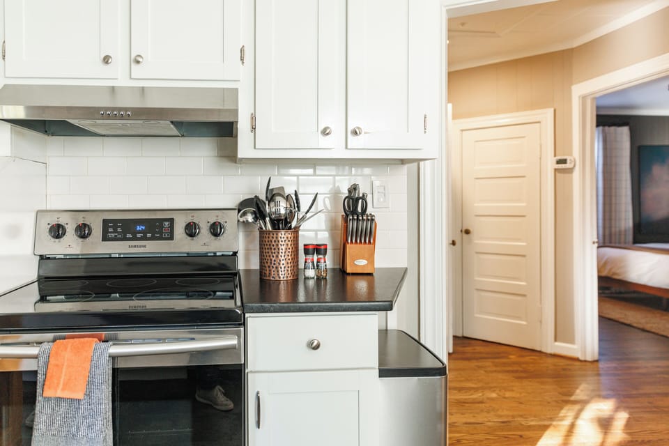 Everything you could need for cooking in this modern kitchen 