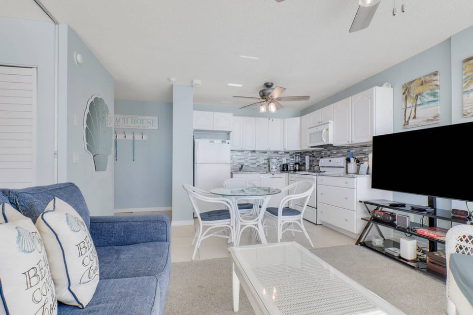 A full kitchen for your use and convenience.