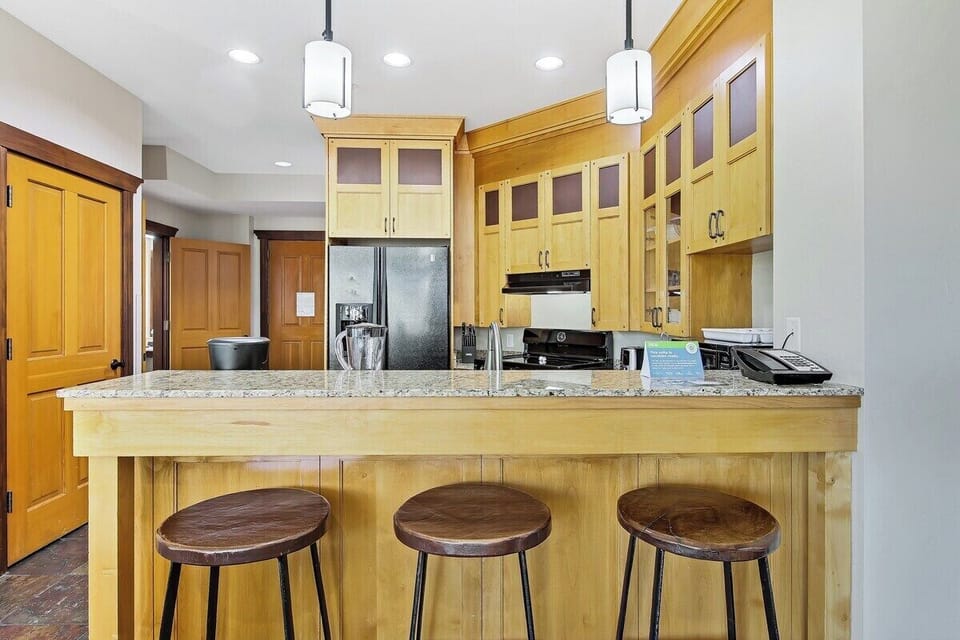 Bar stools for a coffee before hitting the slopes or a cocktail upon return