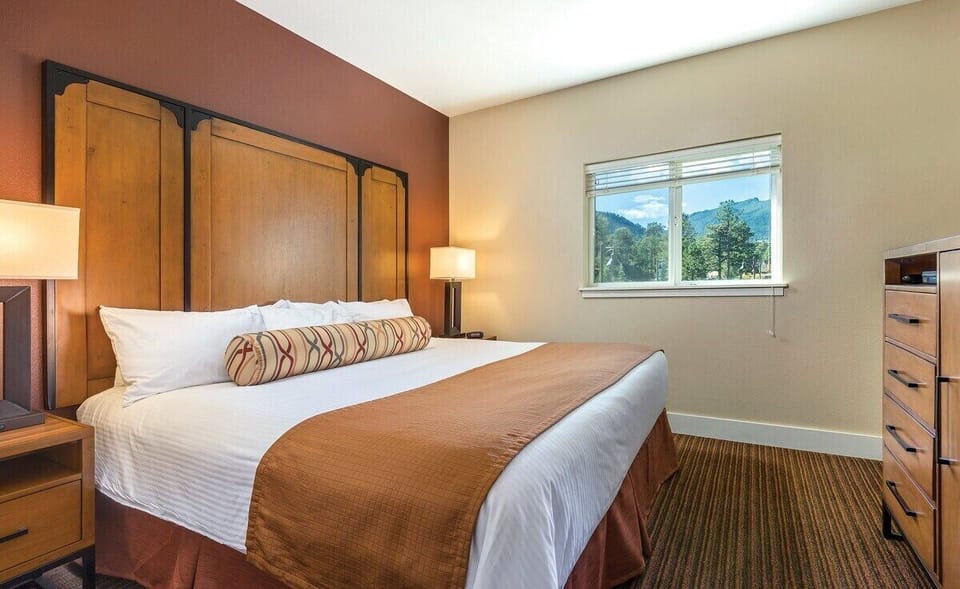 Master bedroom with a king-sized bed