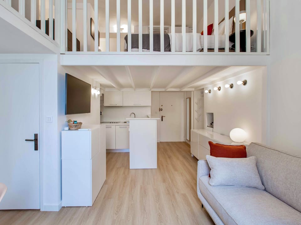 living-room with mezzanine