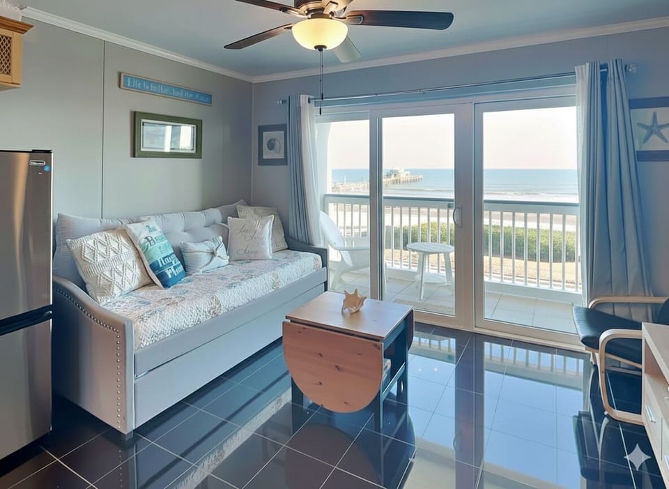Living Room - Direct Balcony Access, Queen Sleeper Sofa