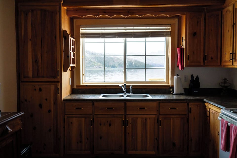 Kitchen sink has the best ocean view.