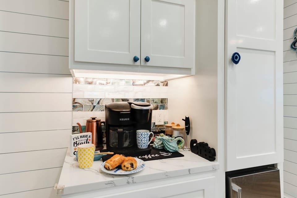 Fully stocked coffee bar