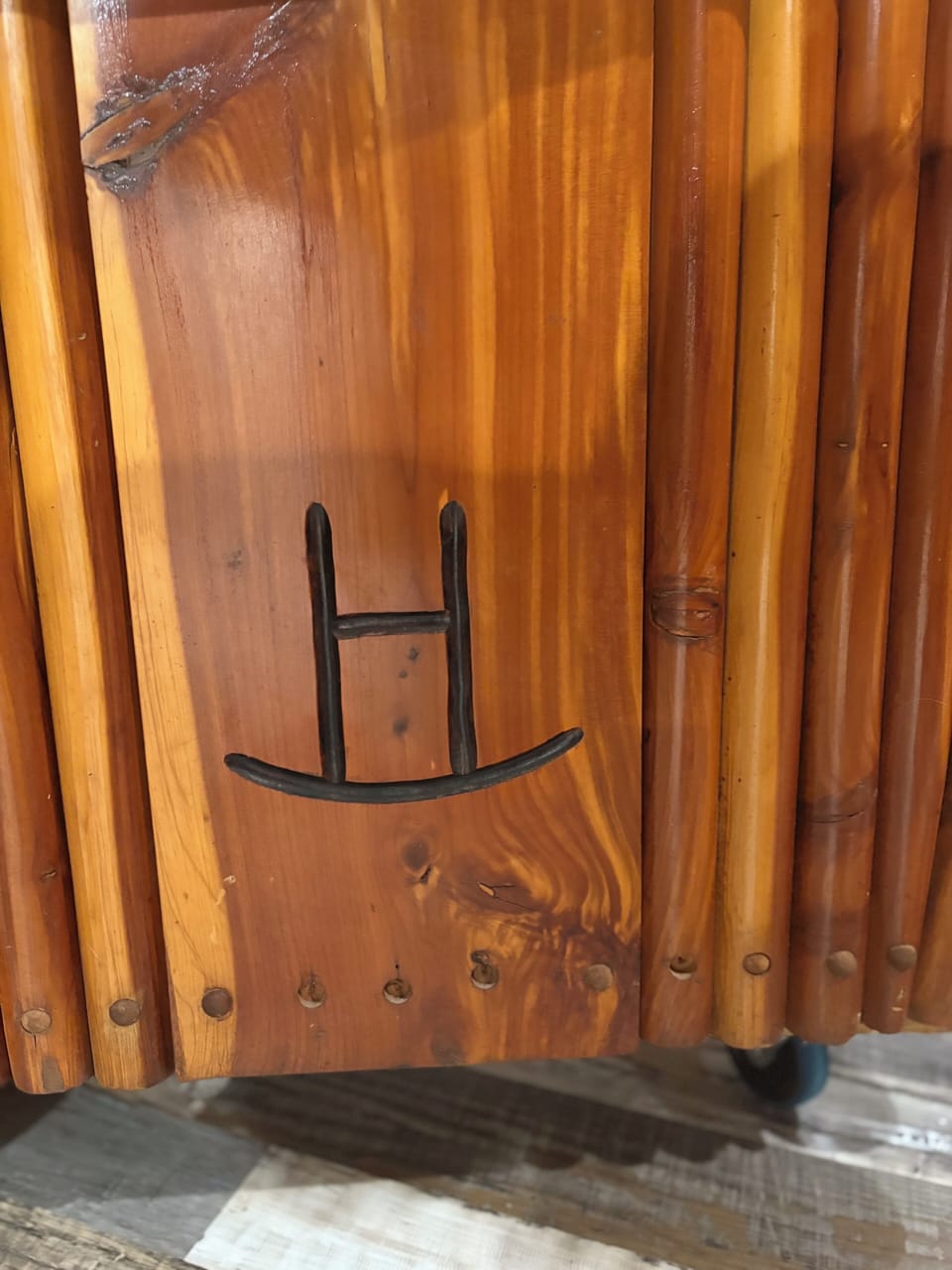Branded for “Hamilton” of course!! Chairs from a Montana hunting lodge!