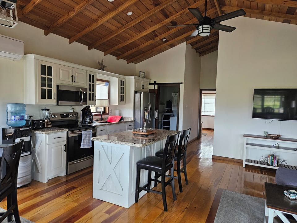 View of kitchen area. 