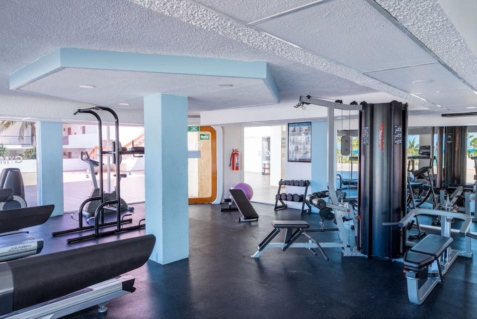Recharge with a quick workout in the on-site fitness room.