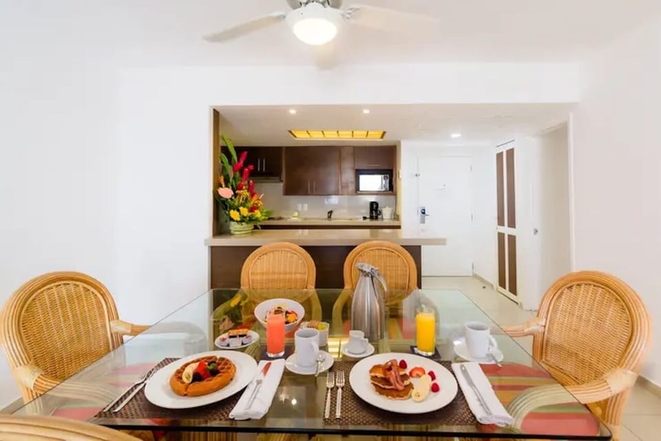 Gather for a leisurely breakfast at the sunlit table.