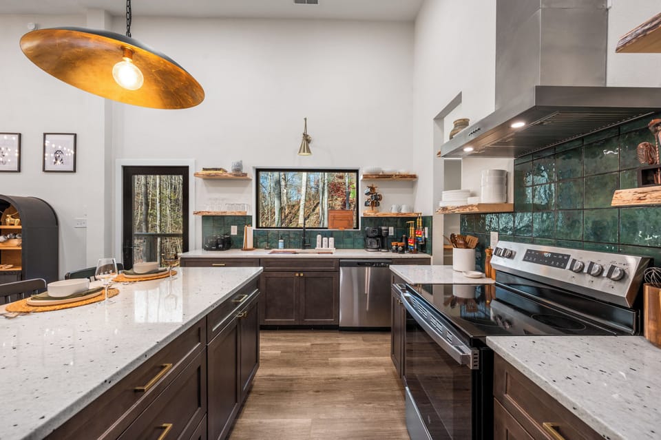 Spacious kitchen with plenty of counter space for family meals