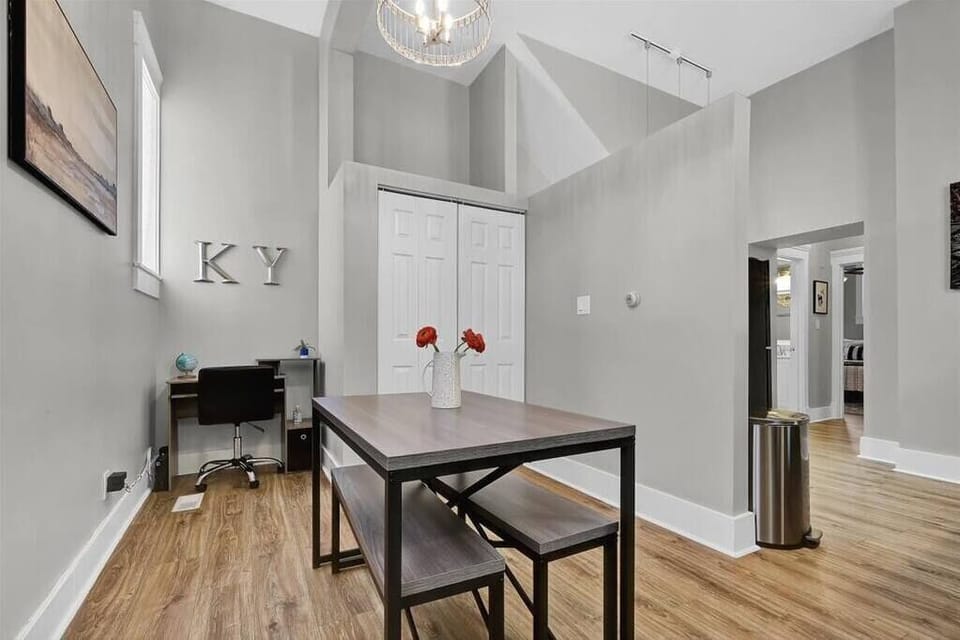 Enjoy meals in this cozy dining area with an elegant, modern touch.