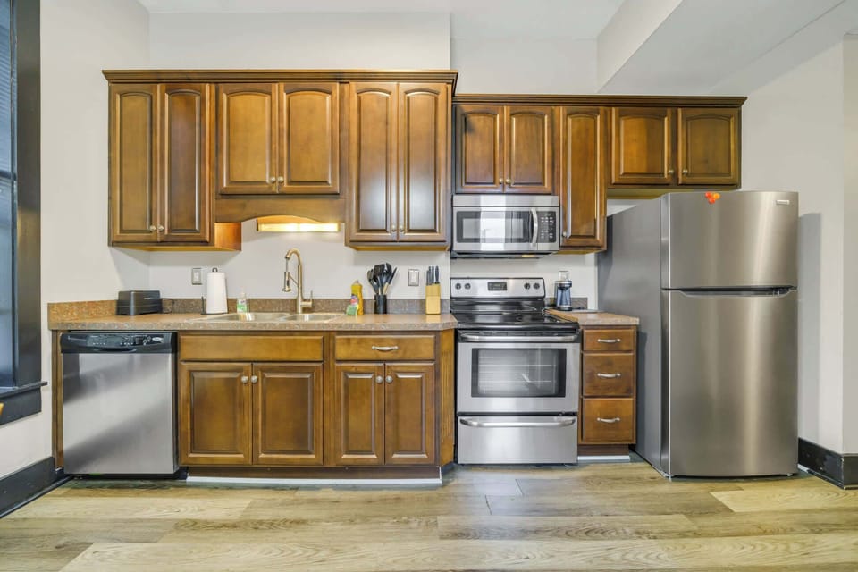 Fully-equipped kitchen with contemporary touches—ready for your culinary adventures.