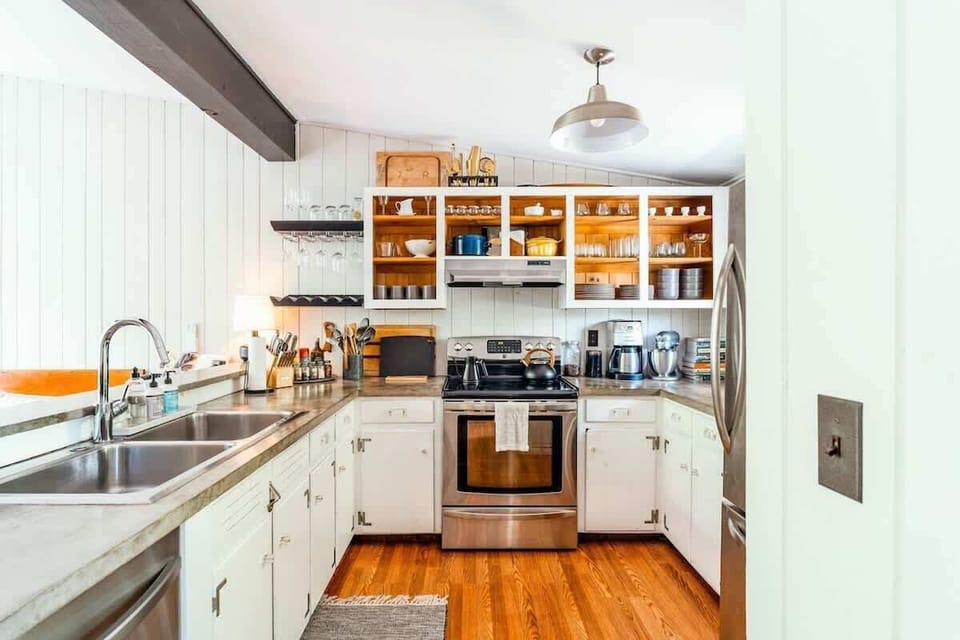 Our kitchen, fully stocked with everything you will need during your stay.