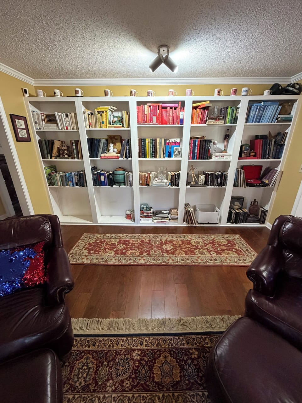 Library in the living room room