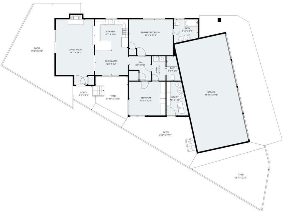 Floor plan layout offering a clear view of the home’s flow & room arrangement