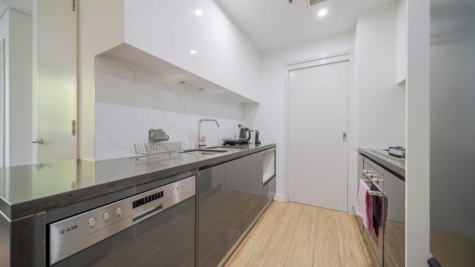 Open kitchen layout designed for easy cooking