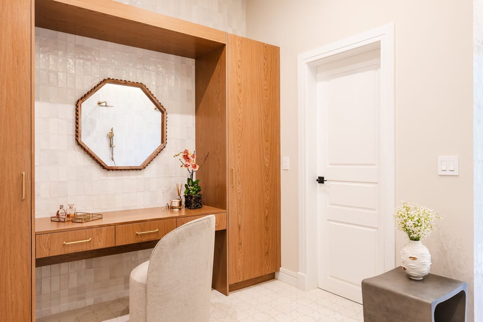 Beige Master Suite 1 (Main House): Ensuite Bathroom • Double Shower