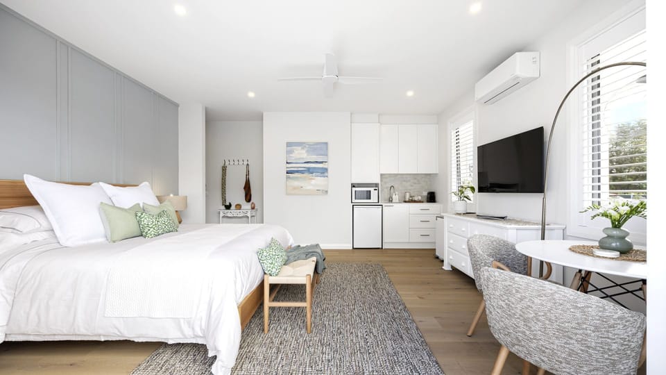 Smart TV and a small dining table for nights in after a day exploring