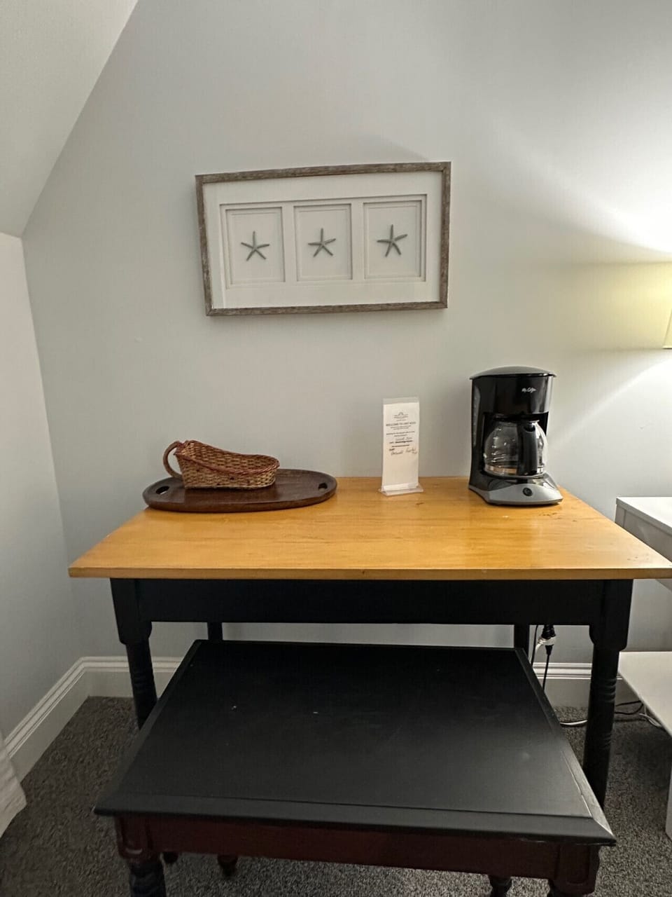 Standard drip coffee machine for guest use