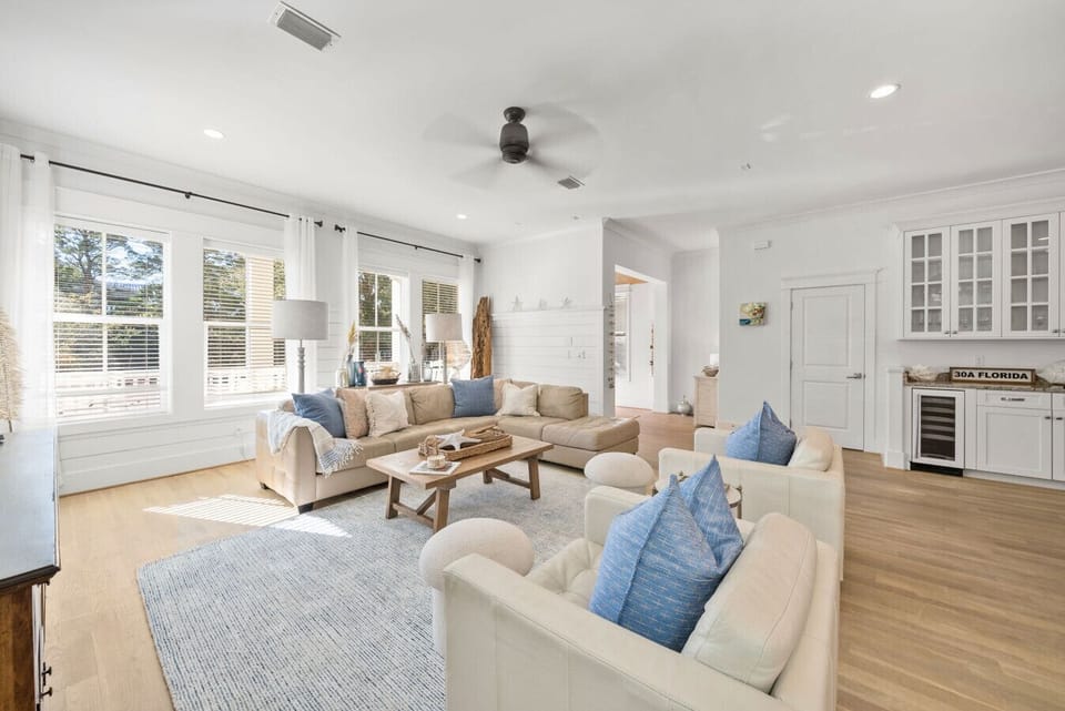Large open living room great for families who love to gather together