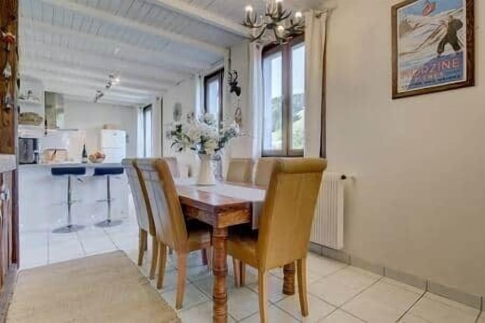 Dining area and kitchen, from front door