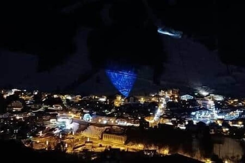 Stunning View over the town at night 