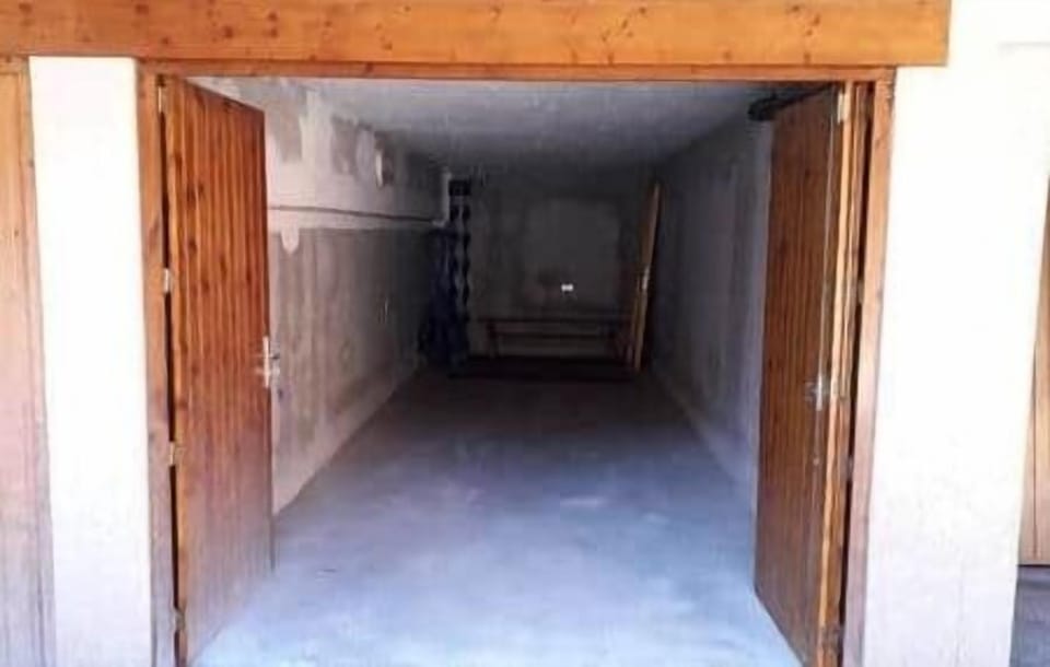 Garage at rear of building