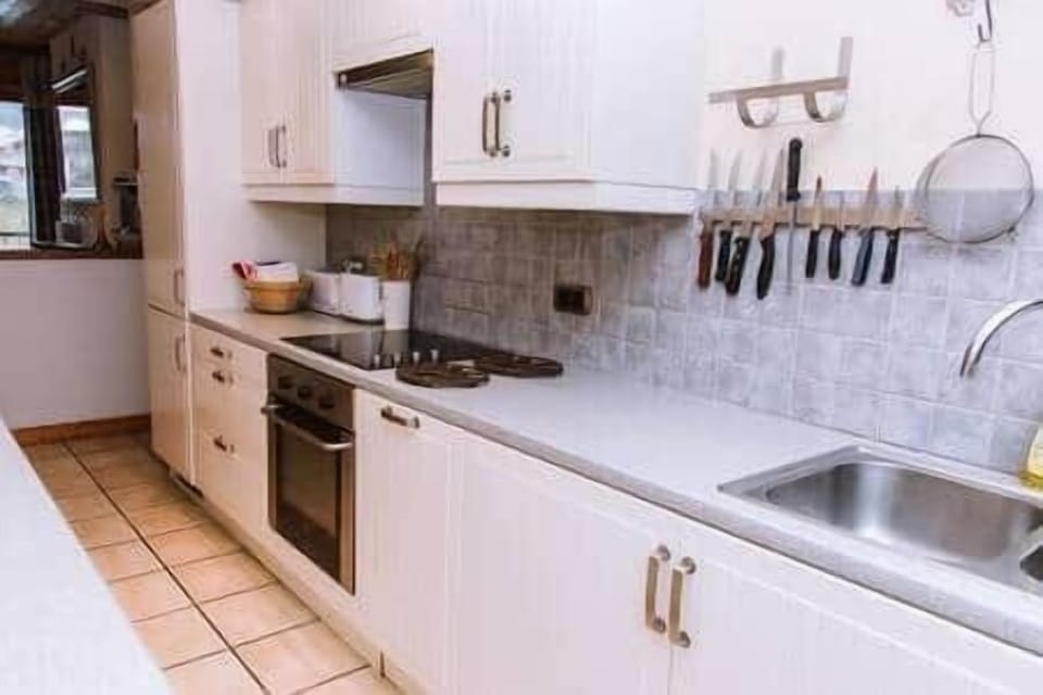 The kitchen (and lounge in background)