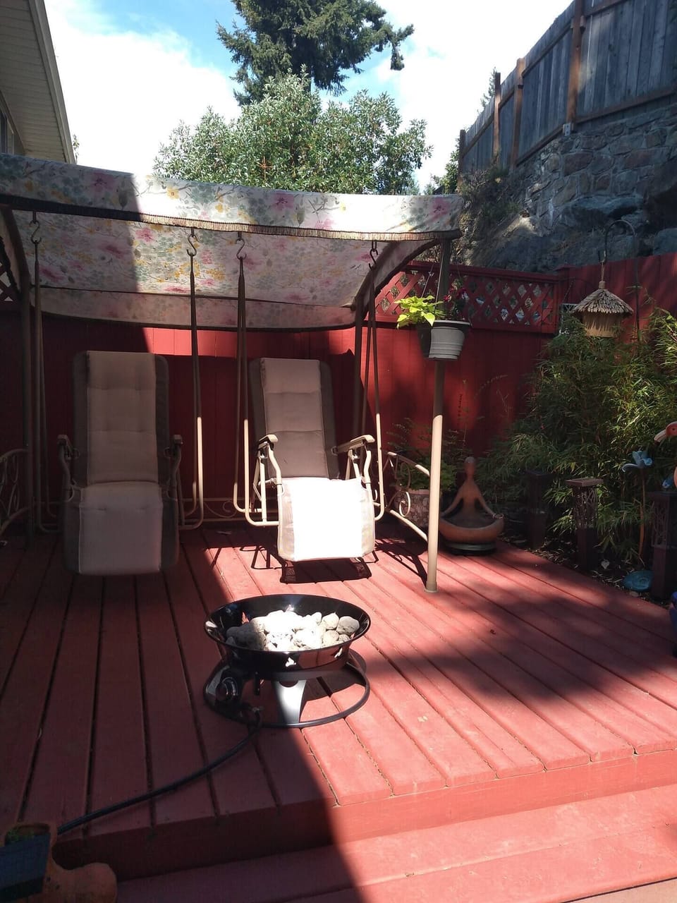 Private area for guests to sit outside