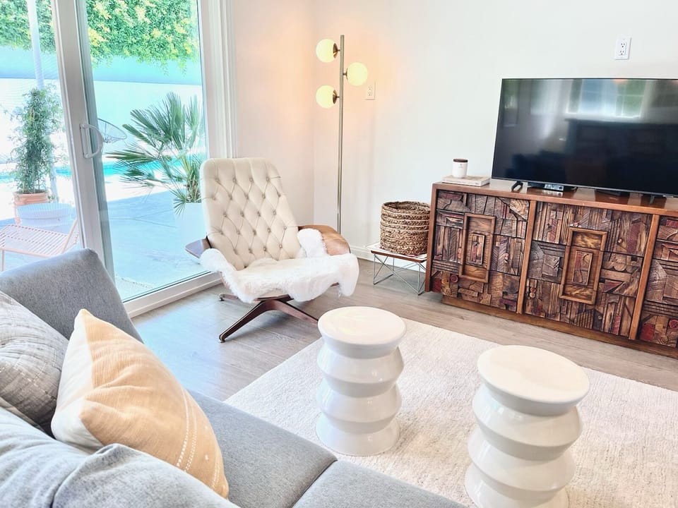 Family room with flat screen smart TV