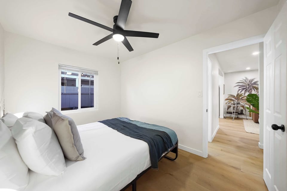 Relaxing sleeping space with clean, simple style.”