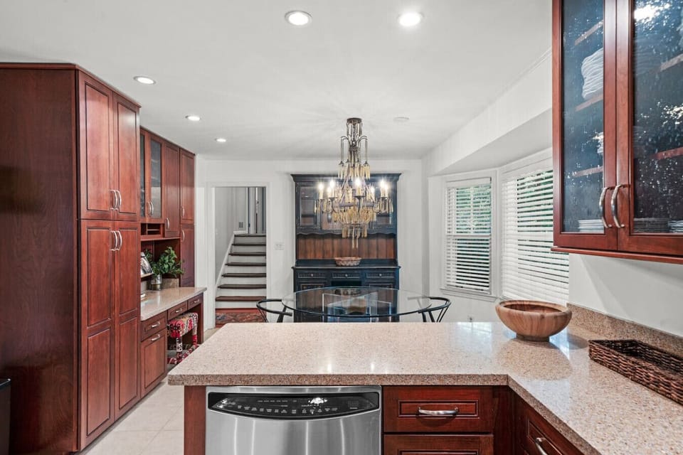 View of the dining area from the kitchen
