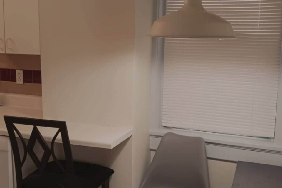 Kitchen corner with space to sit while cooking, talking, or a quick snack