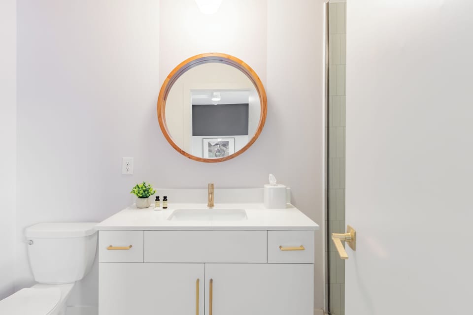 Bedroom 2's ensuite features a walk-in shower.