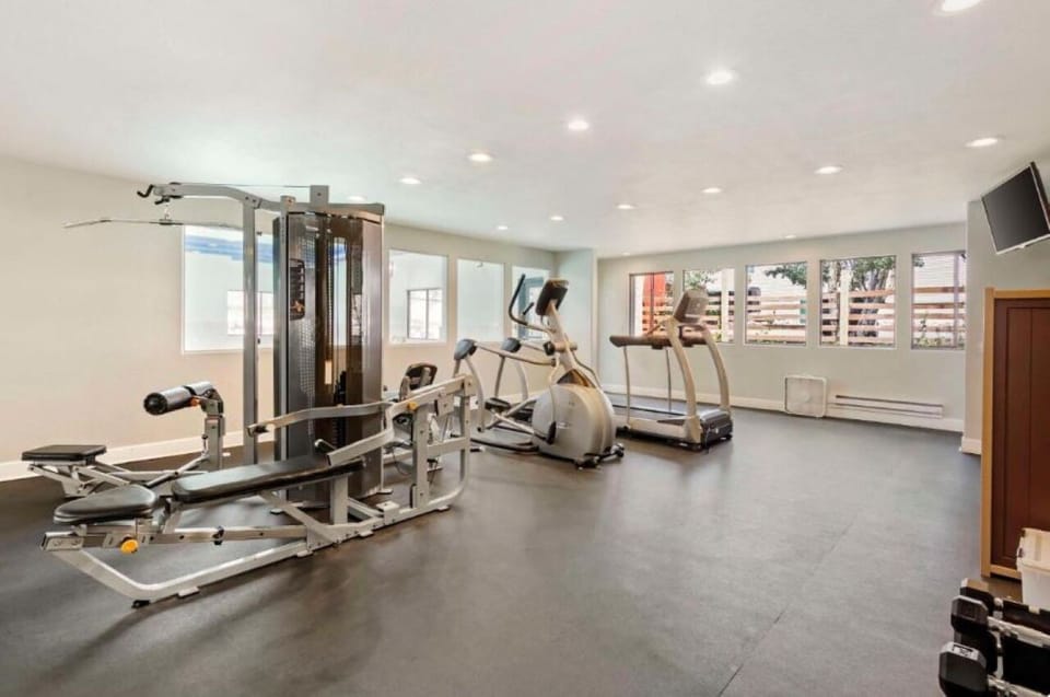 Keep routines on track with cardio machines and strength stations.