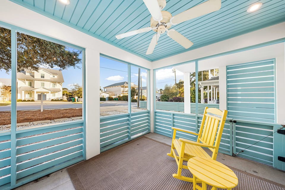Enclosed Covered Sitting Area for the Front of the Home.