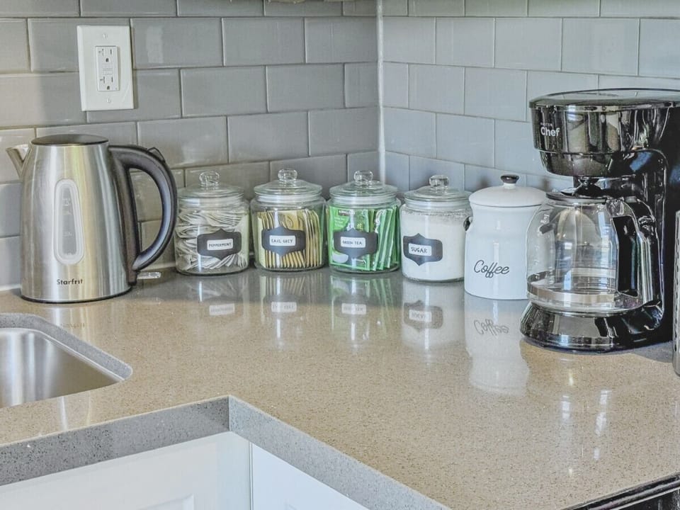 Coffee, sugar and tea for guests